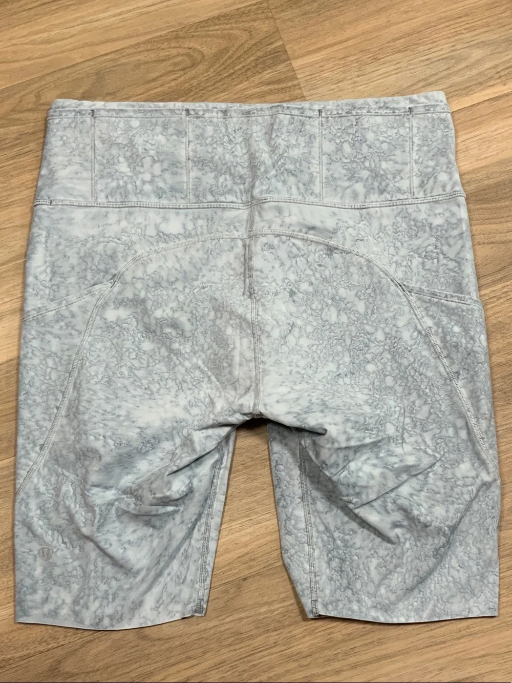 lululemon Fast and Free Short 10” Light Blue Marble-Print Shorts